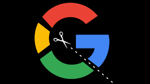 Google logo being cut apart