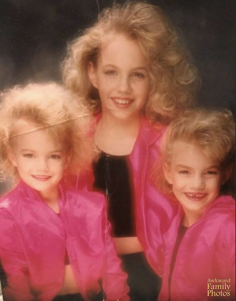 Family glamour shot of three girls from Awkward Family Photos