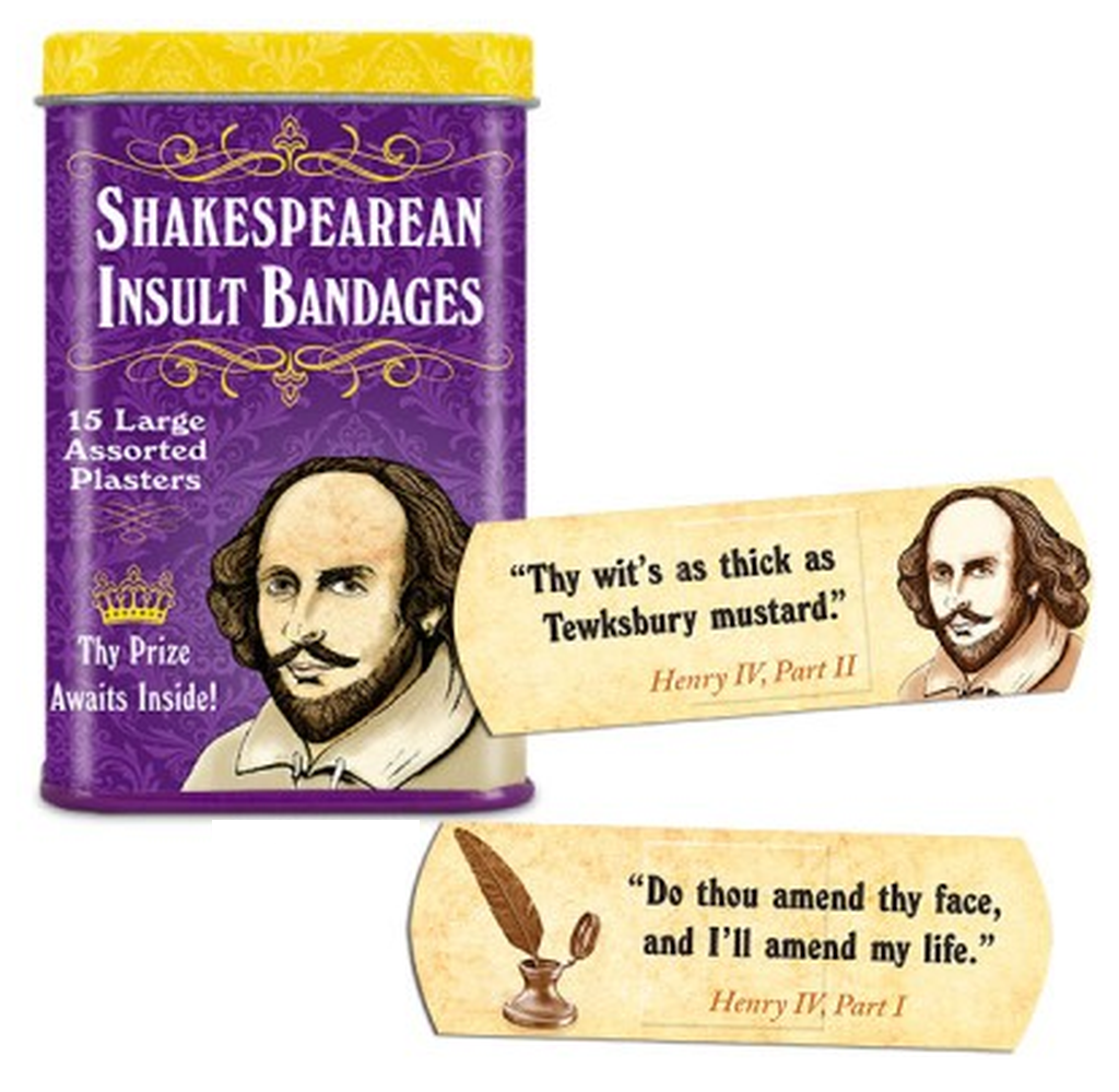 A box of Shakespearean insult bandages