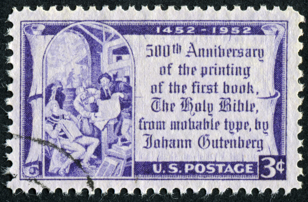 Gutenberg bible stamp